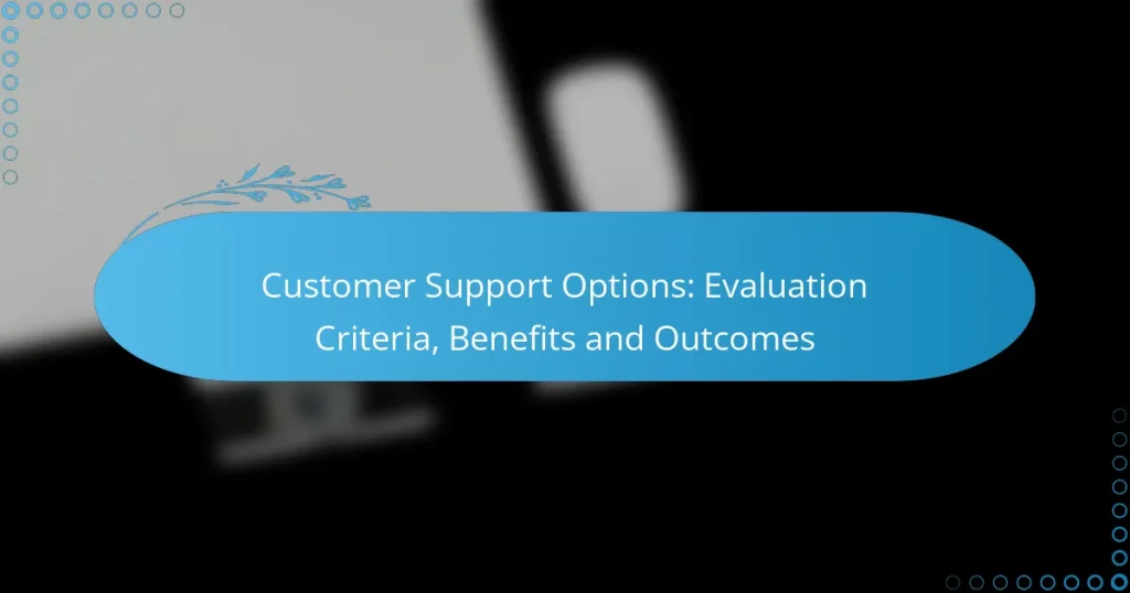 Customer Support Options: Evaluation Criteria, Benefits and Outcomes