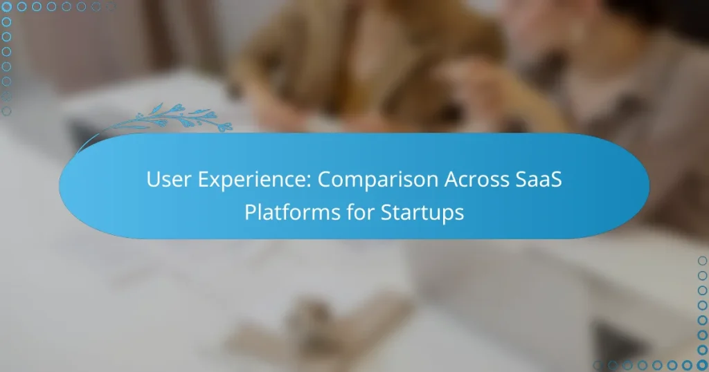 User Experience: Comparison Across SaaS Platforms for Startups
