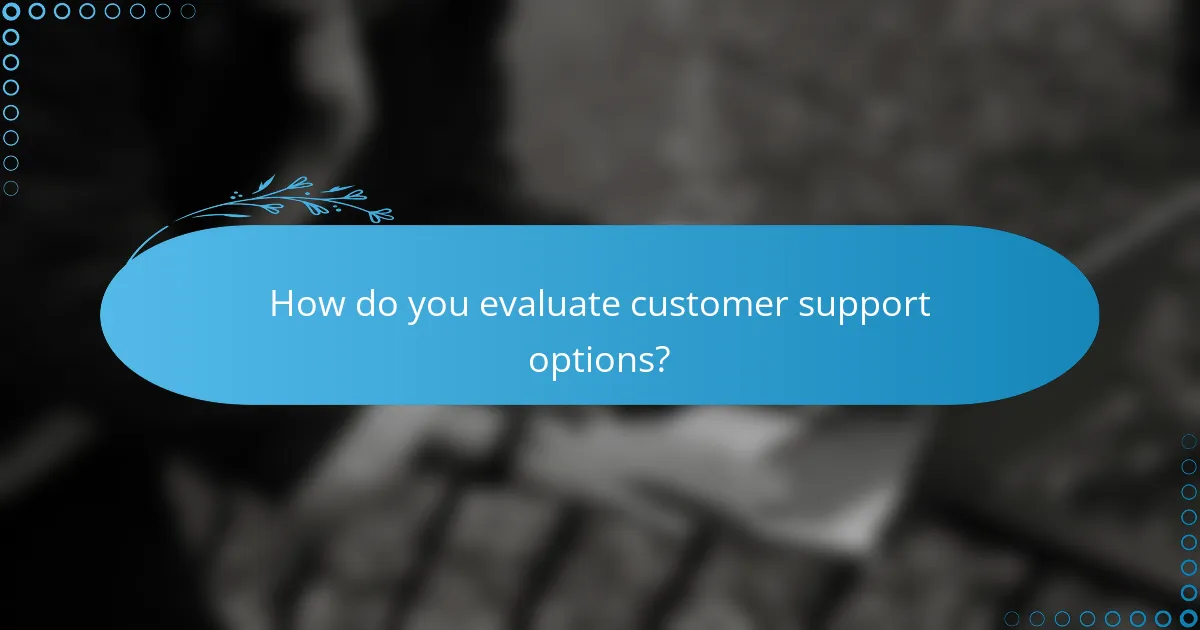How do you evaluate customer support options?