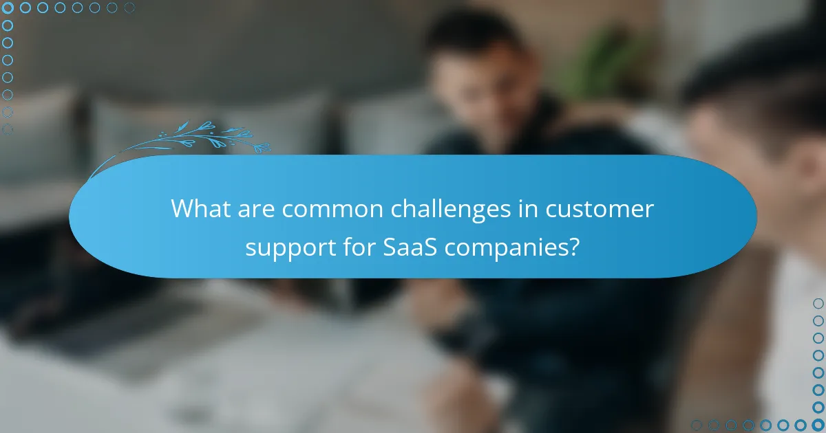 What are common challenges in customer support for SaaS companies?