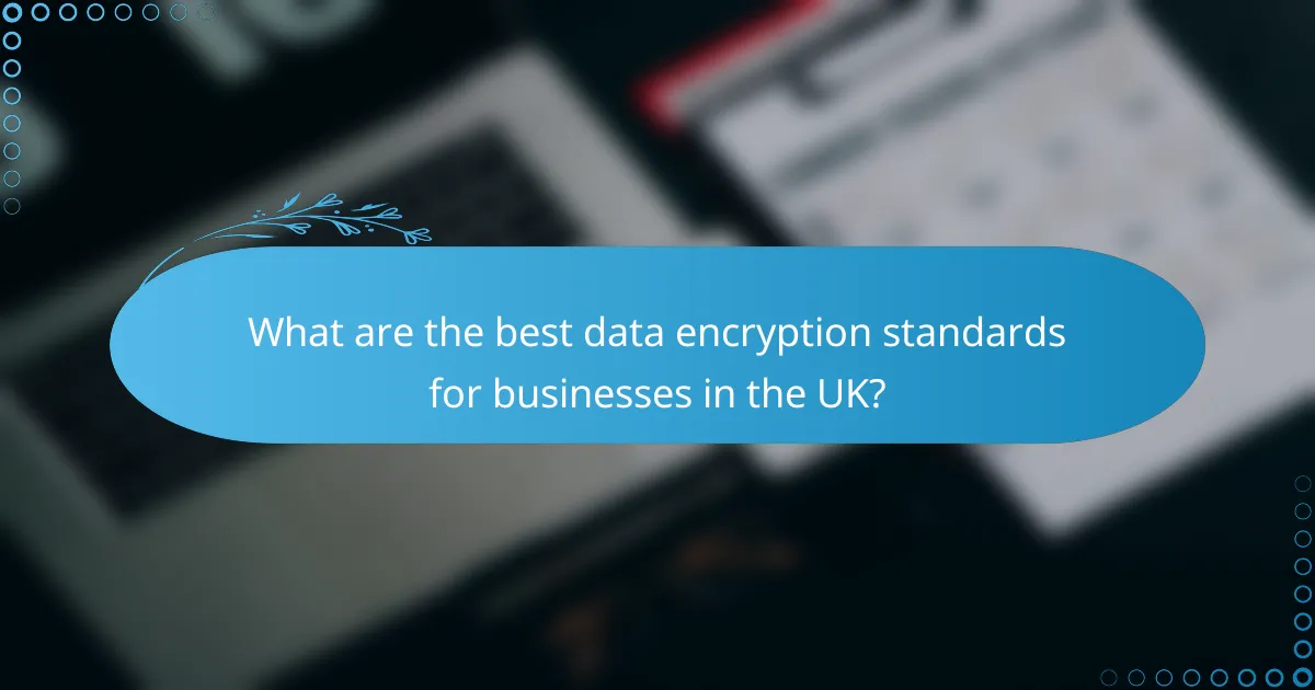 What are the best data encryption standards for businesses in the UK?
