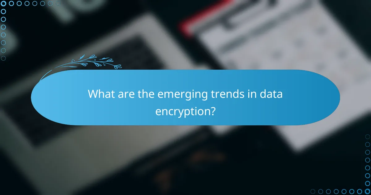 What are the emerging trends in data encryption?