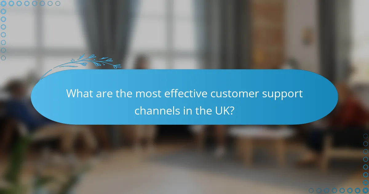 What are the most effective customer support channels in the UK?