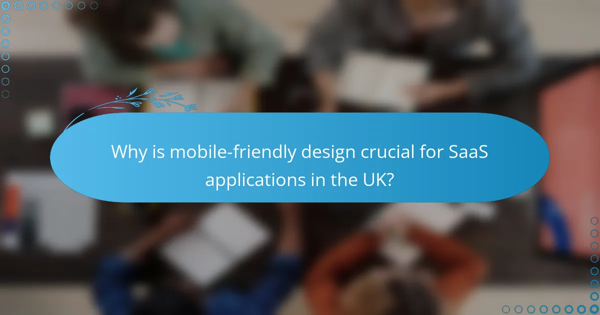 Why is mobile-friendly design crucial for SaaS applications in the UK?